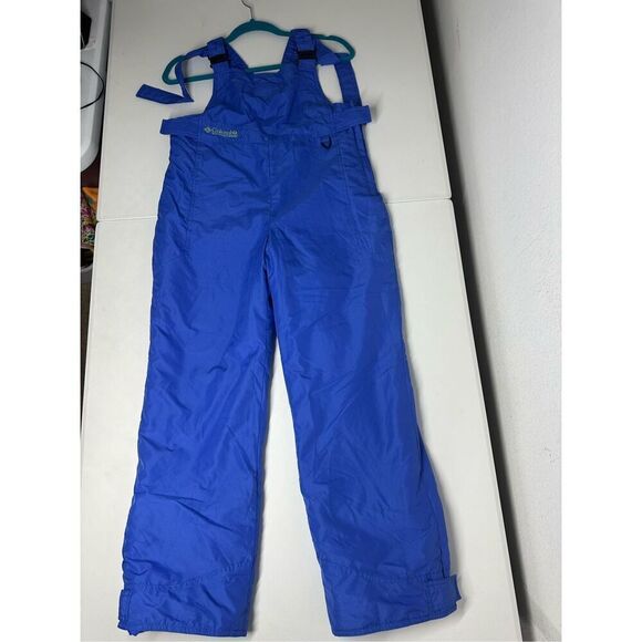 Columbia Ski Snow Pants Overall Bibs Blue Unisex Adjustable Purple Size 14/16Y - Picture 5 of 16